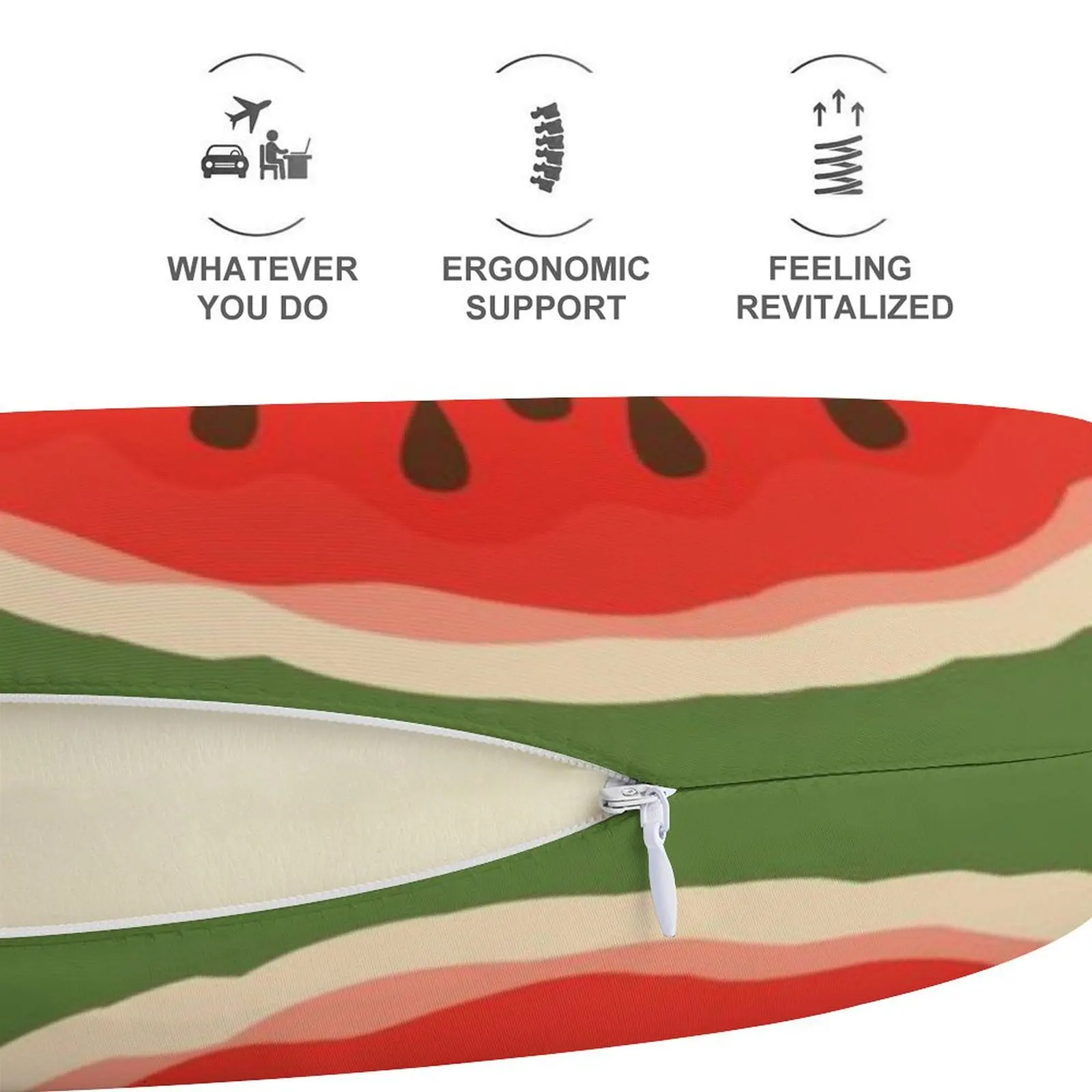 مضحك البطيخ U-شكل وسادة الرقبة السفر الطائرات رغوة الذاكرة فقرة الظهيرة استراحة الظهر الاسترخاء غرفة الألعاب ديكور المراهقين طفل هدية