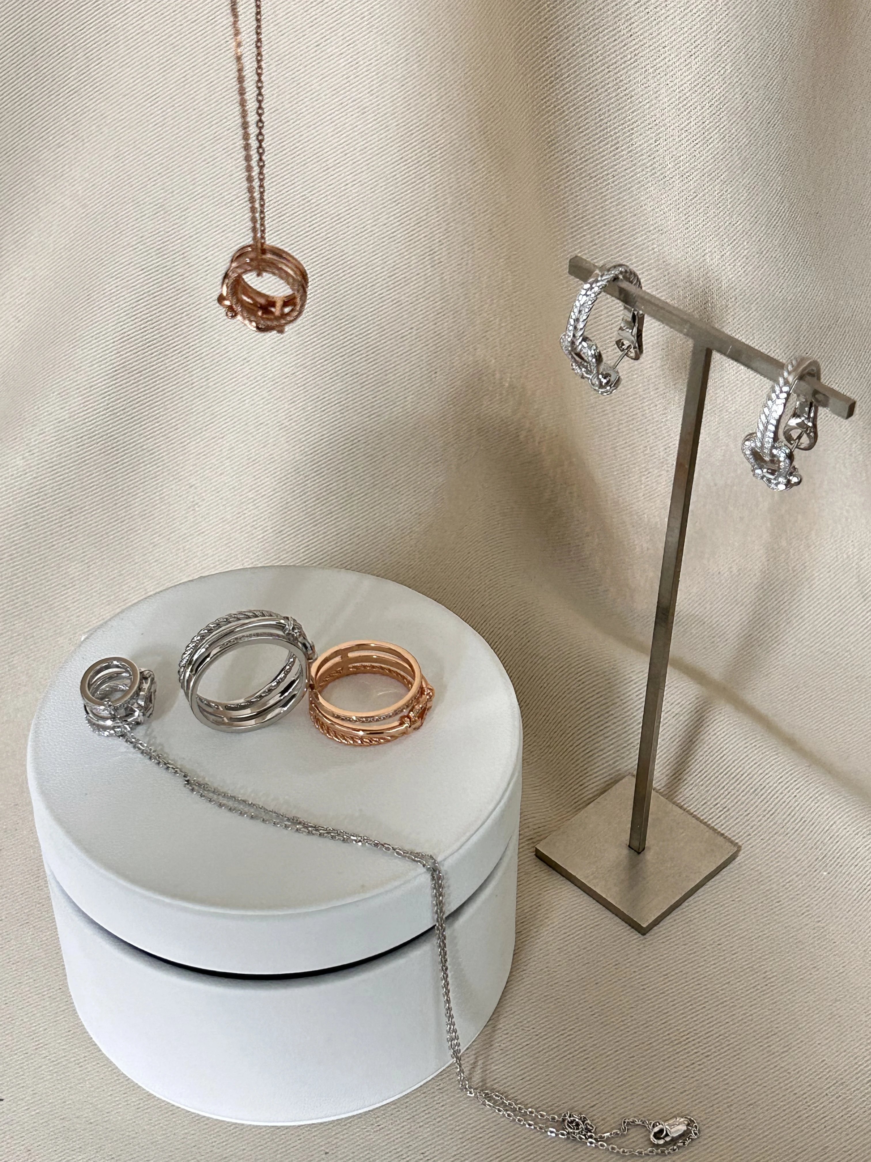 

New RISE Series French Luxury Jewelry 925 Sterling Silver Necklace Earrings Ring Women's Holiday Gifts Wholesale