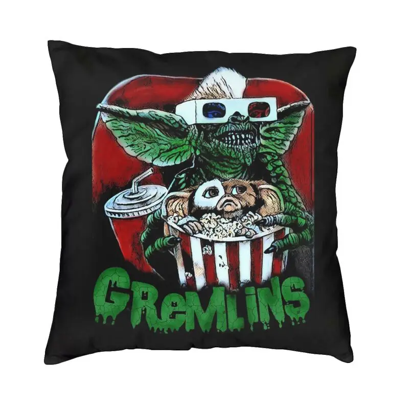 Horror Monster Gremlins Throw Pillow Cover Living Room Decoration 3D Printed Mogwai Gizmo Movie Cushion Covers Sofa Pillowcase