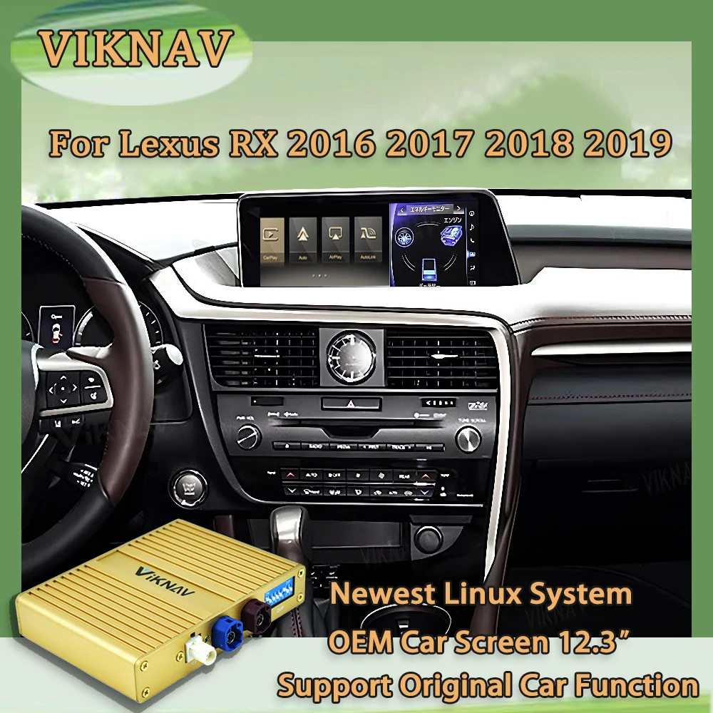 Viknav Linux Interface Box For 12.3 Inch Lexus RX 2016 2017 2018 2019 Wireless Apple CarPlay Android Auto Display Screen