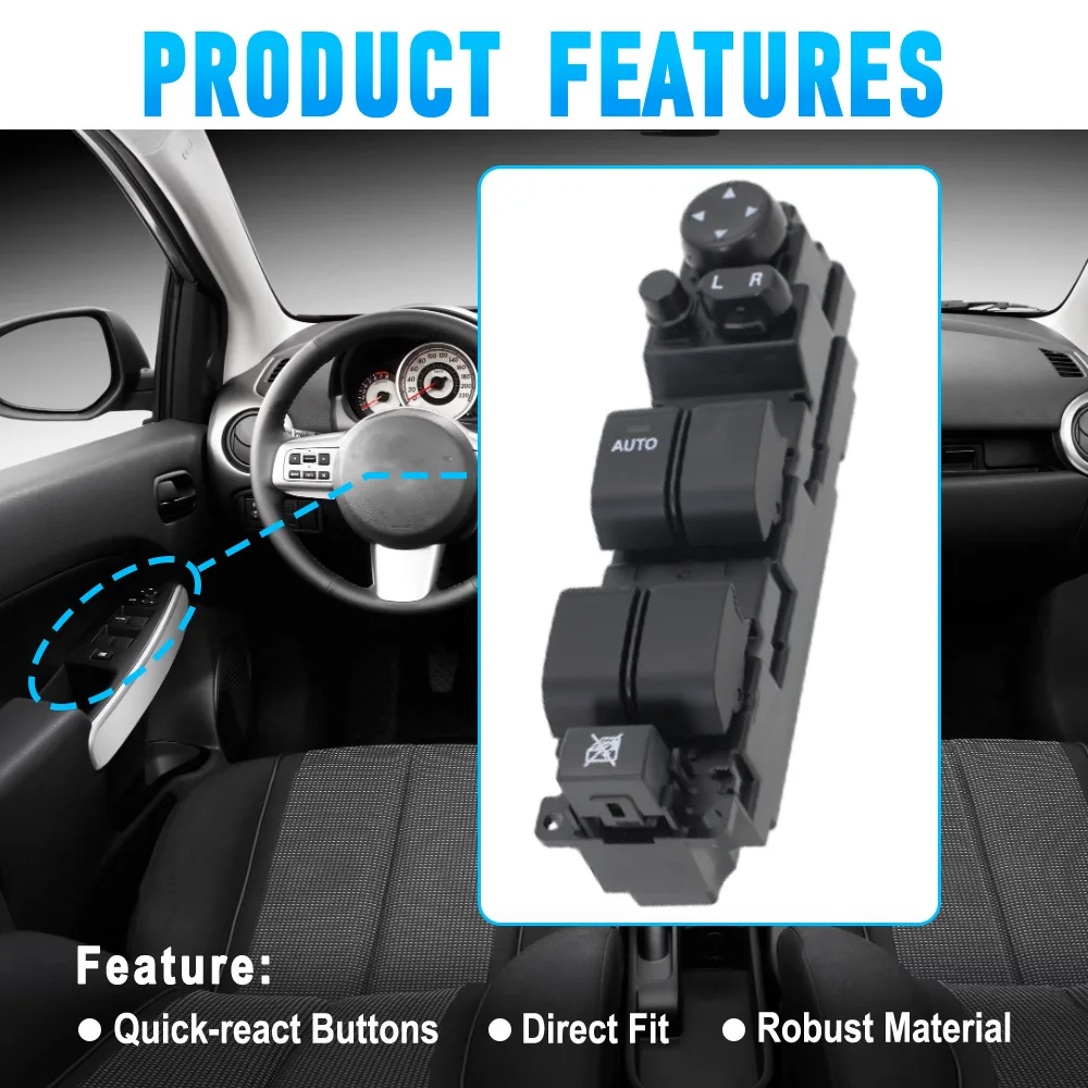 Car Power Window  Master Contro Lifter Switch For Mazda 2 M2 2007-2013 Only Fit LHD Models DF73-66-350B DF74-66-350B view 5