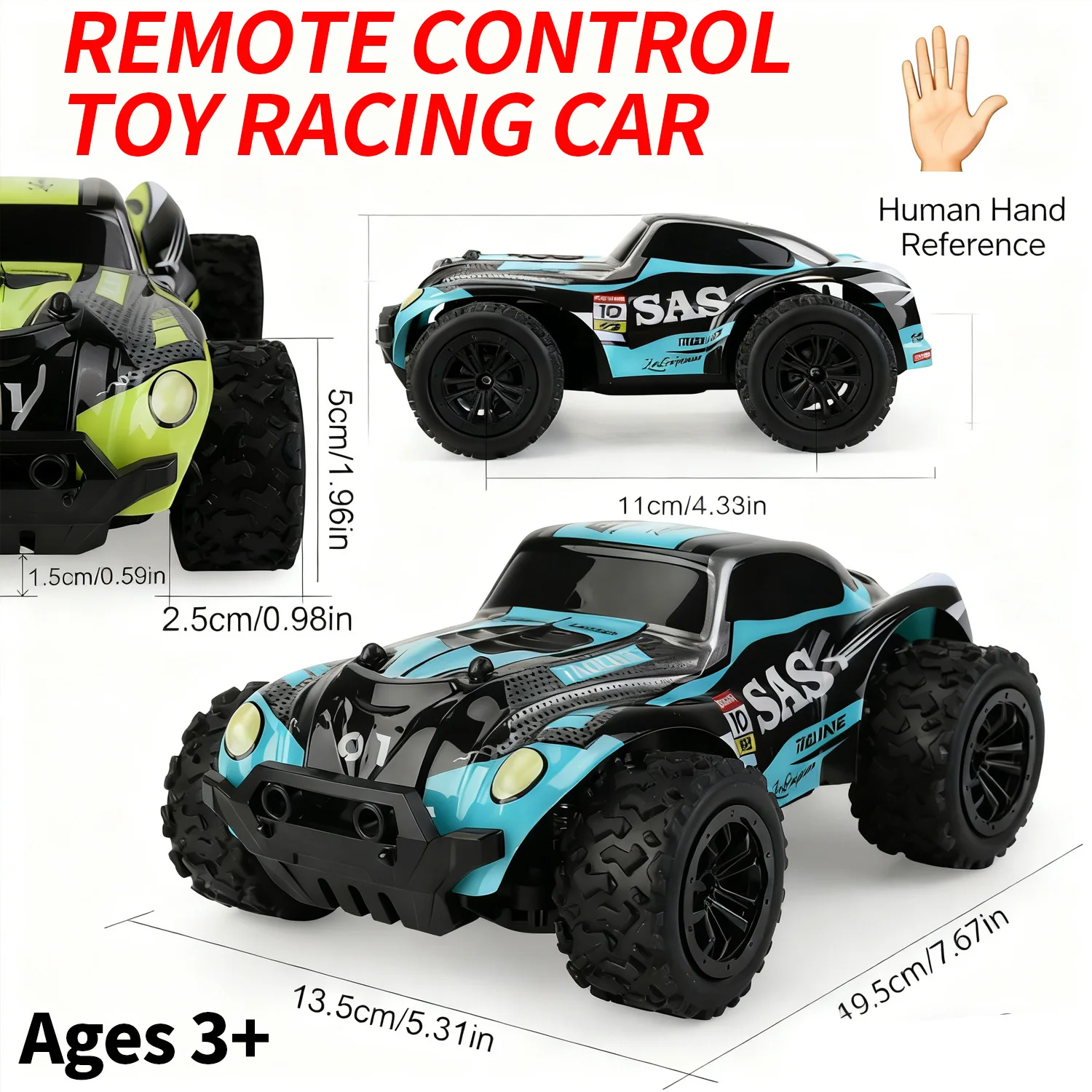 

RC Remote Control Car 4WD High Speed Off Road & Drift 2.4G Radio Control Vehicle with LED Lights Toy for Kids Adults Gift