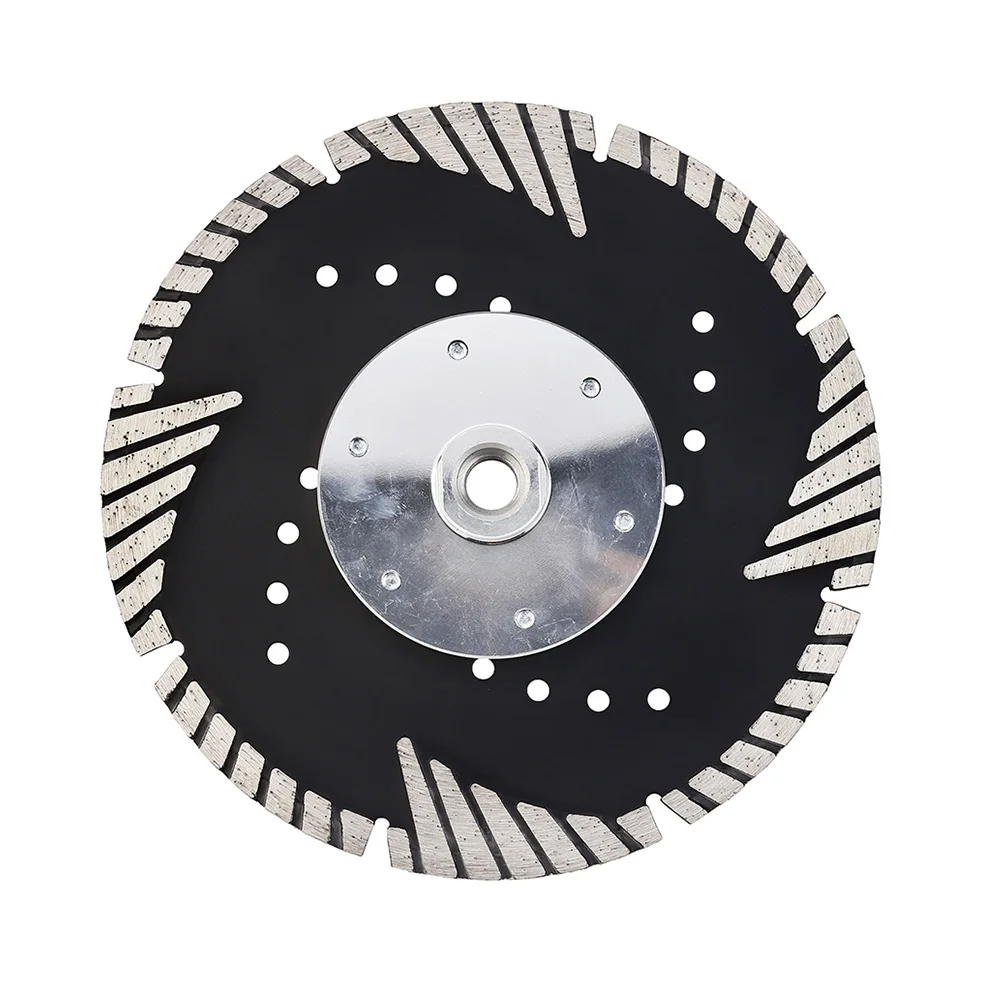 Hoja de sierra de diamante turbo prensada en caliente de 180mm con corte de protección inclinada para granito, mármol y brike con rosca m14/5-8-11, 1 ud.