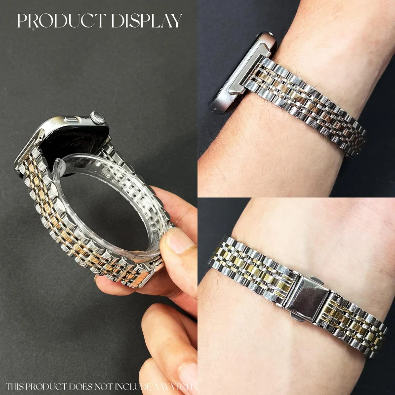 حزام ساعة لهاتف Huawei Fit 3/4/4 Pro ثنائي اللون من الفولاذ المقاوم للصدأ يتضمن أداة إزالة الساعة سوار معدني عالي الجودة