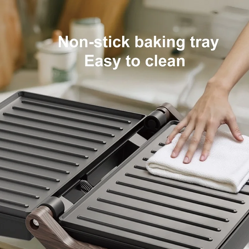 220V Electric Steak Machine Home Non-Stick Double-Sided Grill Press Heating Sandwich Panini Press Multifunction Electric Skillet