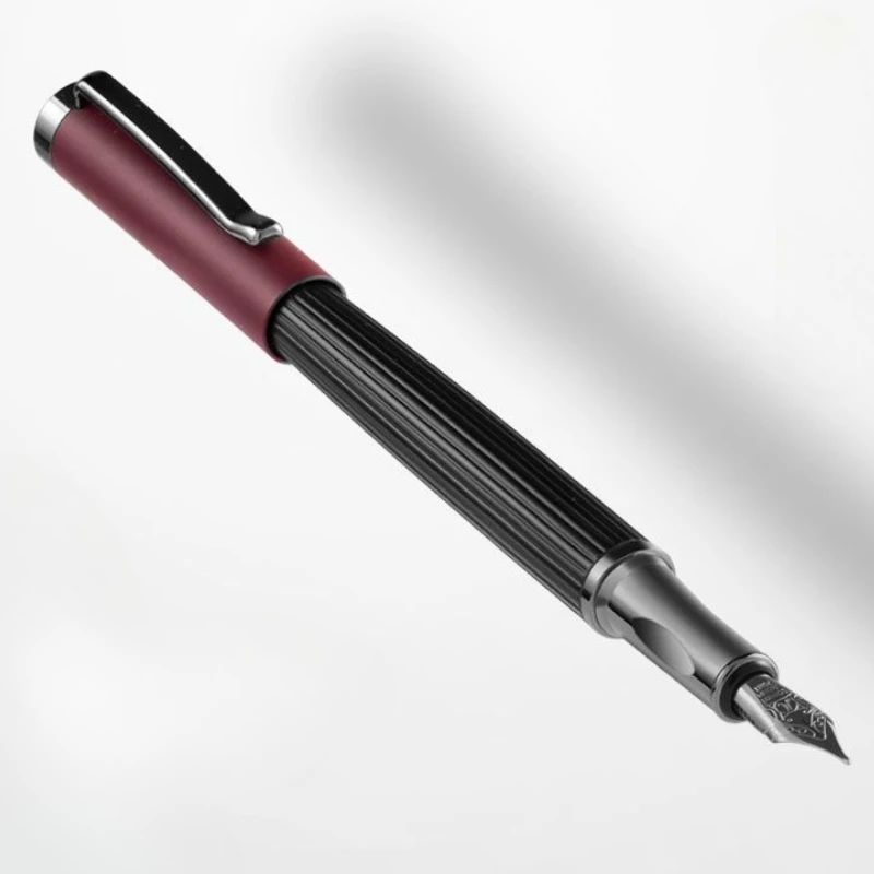 

Перо Шмидта, высококачественная перьевая ручка в черную полоску из цельнометаллического материала для бизнеса, высококачественный подарок с иридиевой каллиграфией