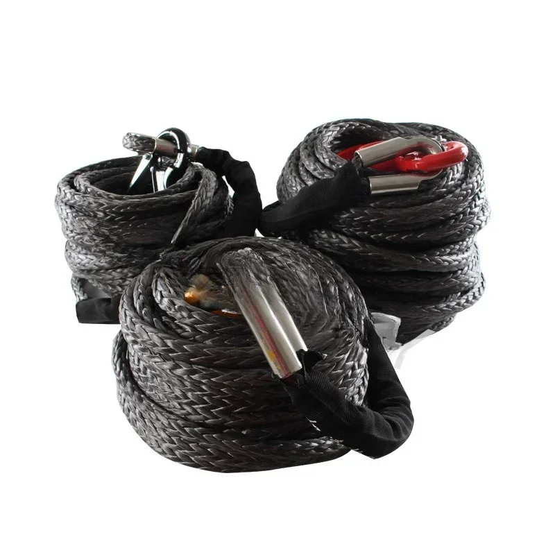 

For Ultra High Molecular Weight Polyethylene Fiber Winch Rope With Protective Sleeve For Truck Off-Road Vehicles Winch Accessory