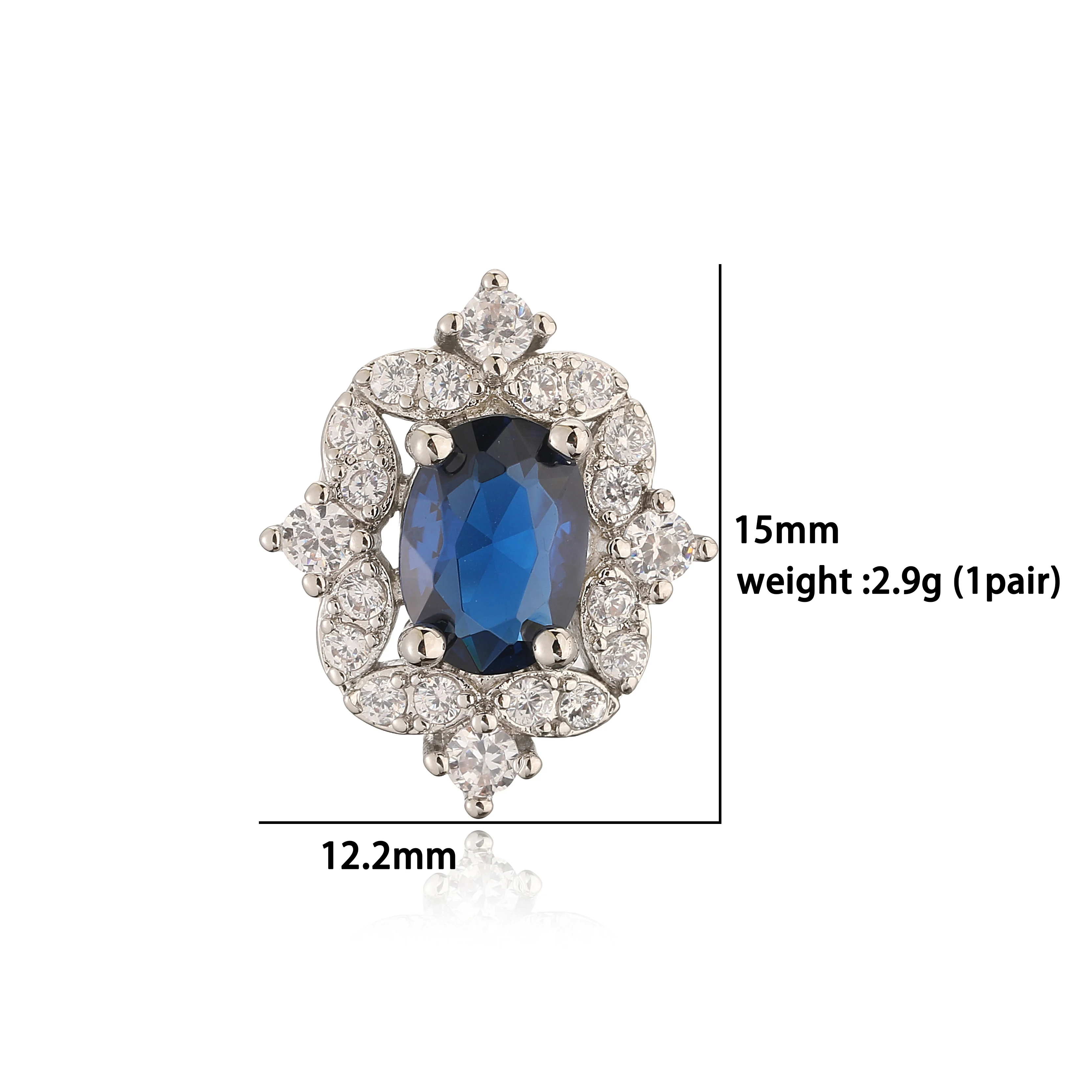 Retro Palace Style Oval Multicolor CZ Stud Earrings Ornate Floral Halo Colorful Crystal Earrings Elegant Evening Party Jewelry
