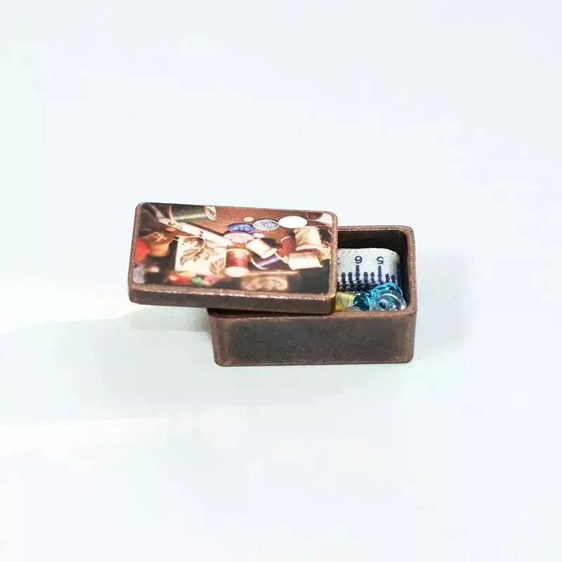 1 Set Miniature Simulation Needle & Thread Box Model Dollhouse Accessories Mini Scene Decor Ornaments