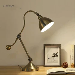 Lámpara de mesa Led ajustable, luz de escritorio Vintage Industrial Retro de lujo para dormitorio, cabecera, Loft, oficina, estudio