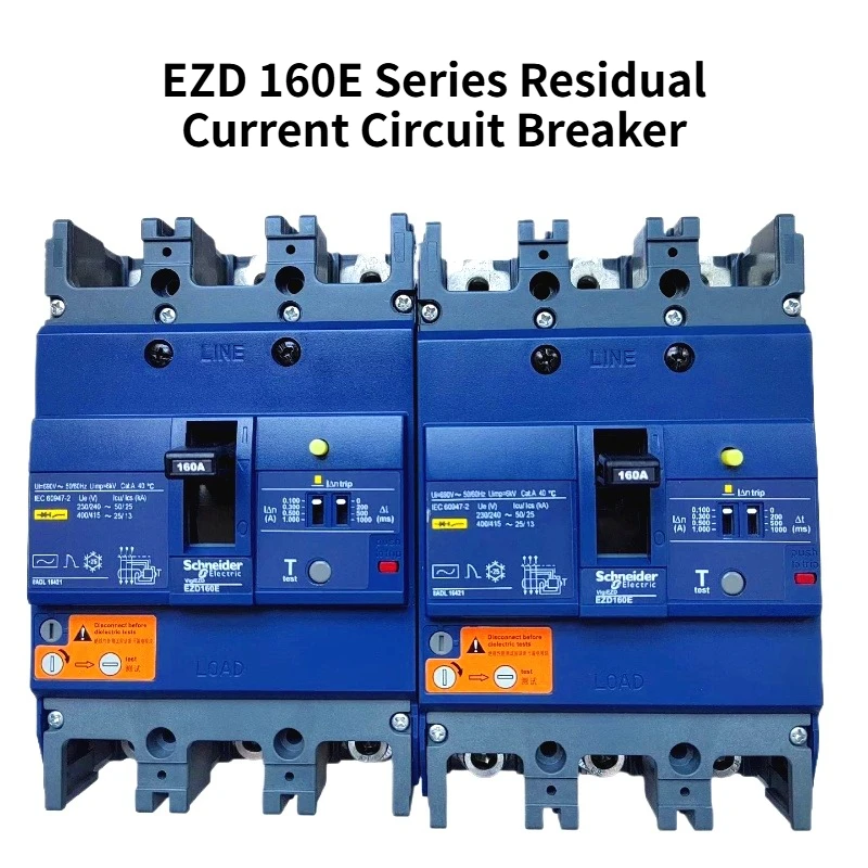 Leakage Molded Case Circuit Breaker, Schneider Electric EZD 4P 63A/100A/160A/250A/400A/630A Intelligent, Automatic