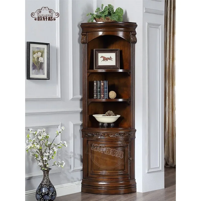 American Corner Cabinet Corner Cabinet Living Room Solid Wood Triangle European Corner Cabinet Wine  Shelf Bedroom