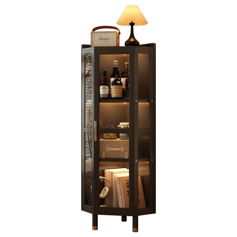 Corner rack household living room 2026 new corner cabinet floor-to-ceiling advanced dustproof triangle display cabinet wine cabi