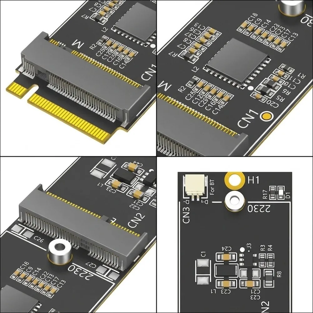 Key-M Based Adapter Card Supporting For NVMe SSD and Key-E Module with Plug-and-Play Functionality and No Drivers