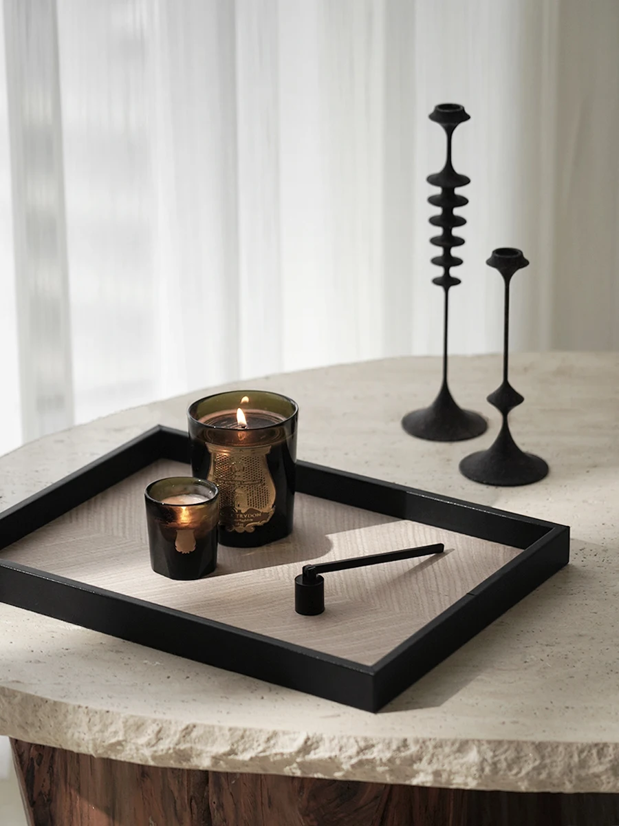 

Декоративный деревянный поднос Muses Home Oriental Ancient для ароматерапии и хранения, с кожаными элементами, для гостиной и прихожей