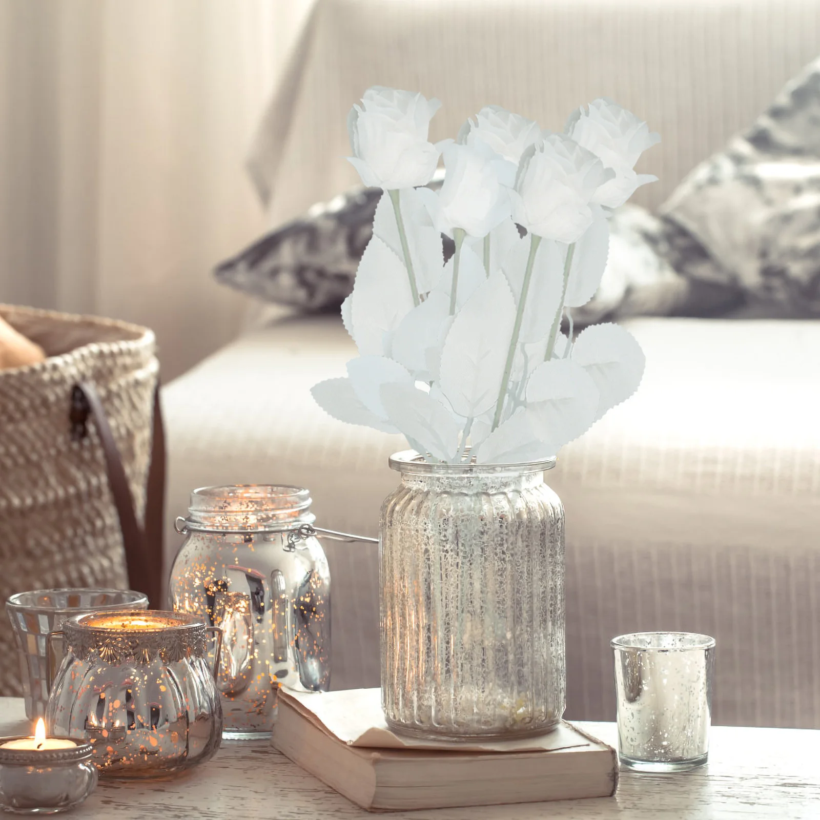 

5Pcs Simulation Rose Decoration Exquisite Realistic Wedding Valentine DIY Romantic Scene Layout Fake Flower Adornment