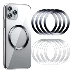2024 Stainless Steel Universal Magnetic Metal Plate Ring For Magsafe Wireless Charger Iron Sheet Sticker Magnet Car Phone Holder