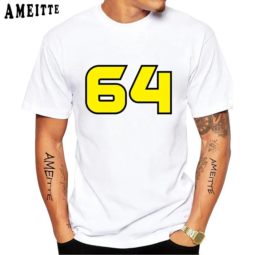 

Bo Bendsneyder 64 GP Motorbike Racing T-Shirt New Men Short Sleeve Boy Adventure Sport Casual White Tops Motorcycle Rider Tees