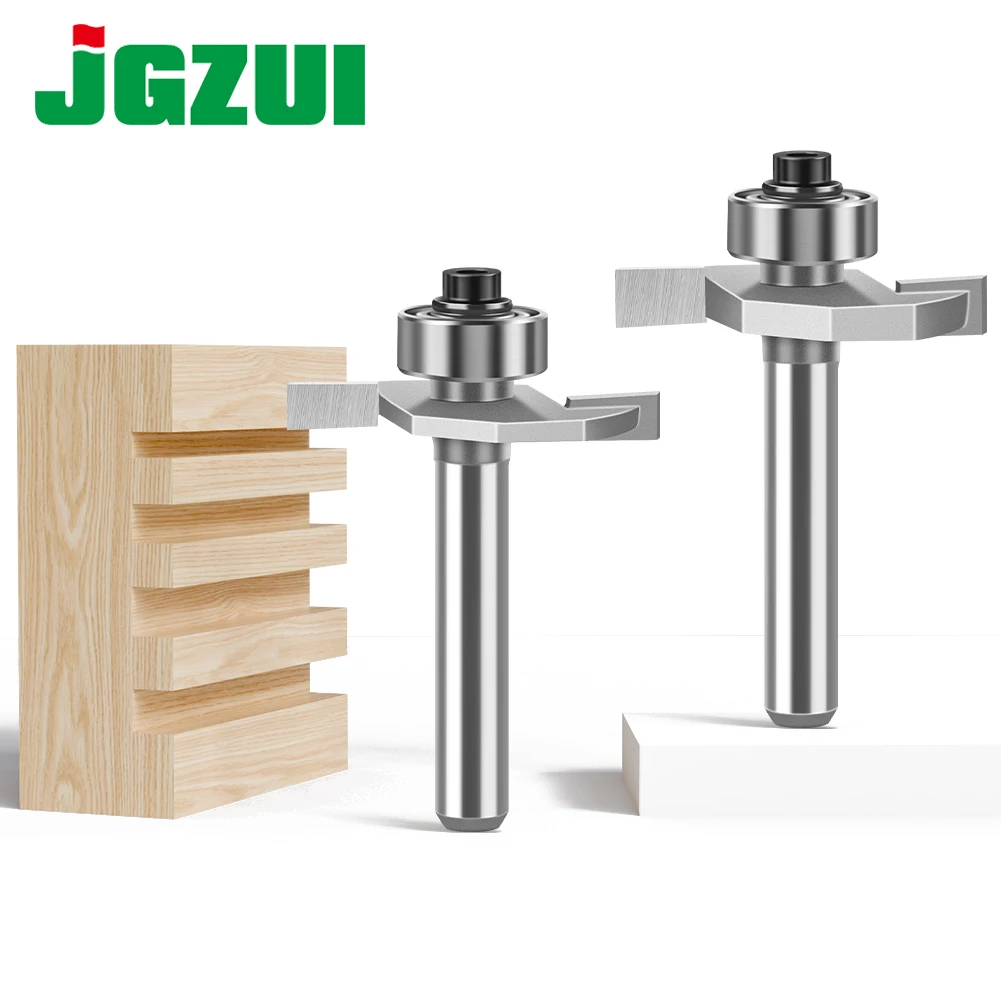 1/4inch 1/2inch Shank T Slot Router Bit Bit with Bearing Wood Slotting Milling Cutter T Type Rabbeting Woodwork Tools for Wood