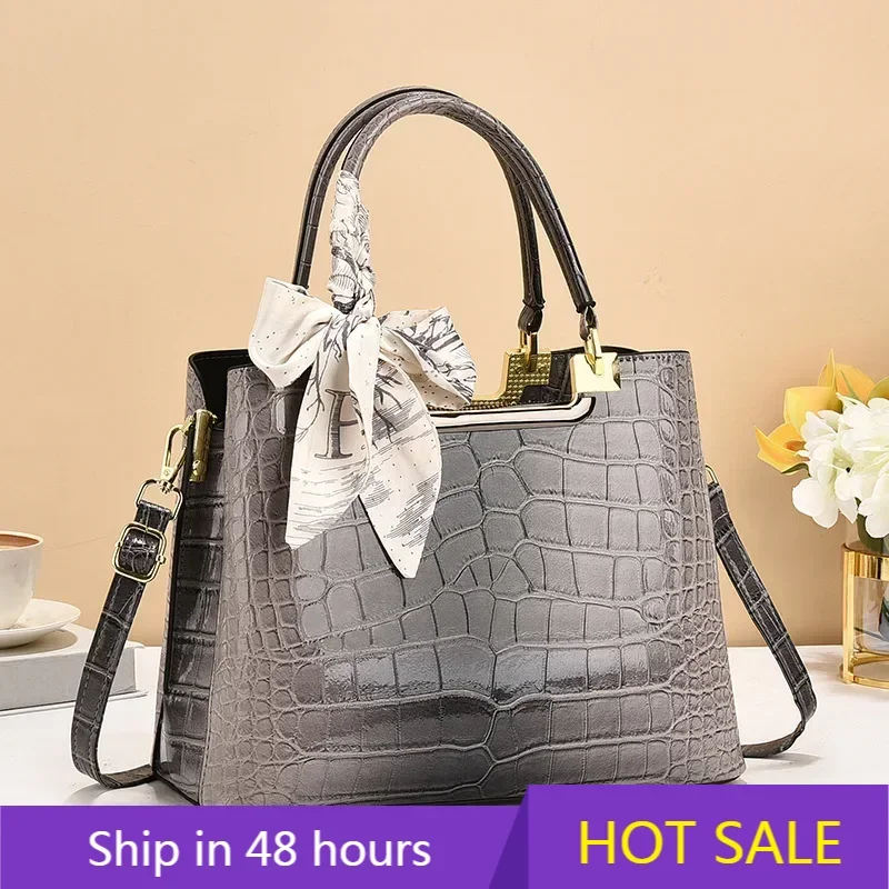 

Модная женская сумка с крокодиловым узором, новая универсальная сумка на плечо, большая вместительная повседневная сумка через плечо, дорожная сумка-тоут