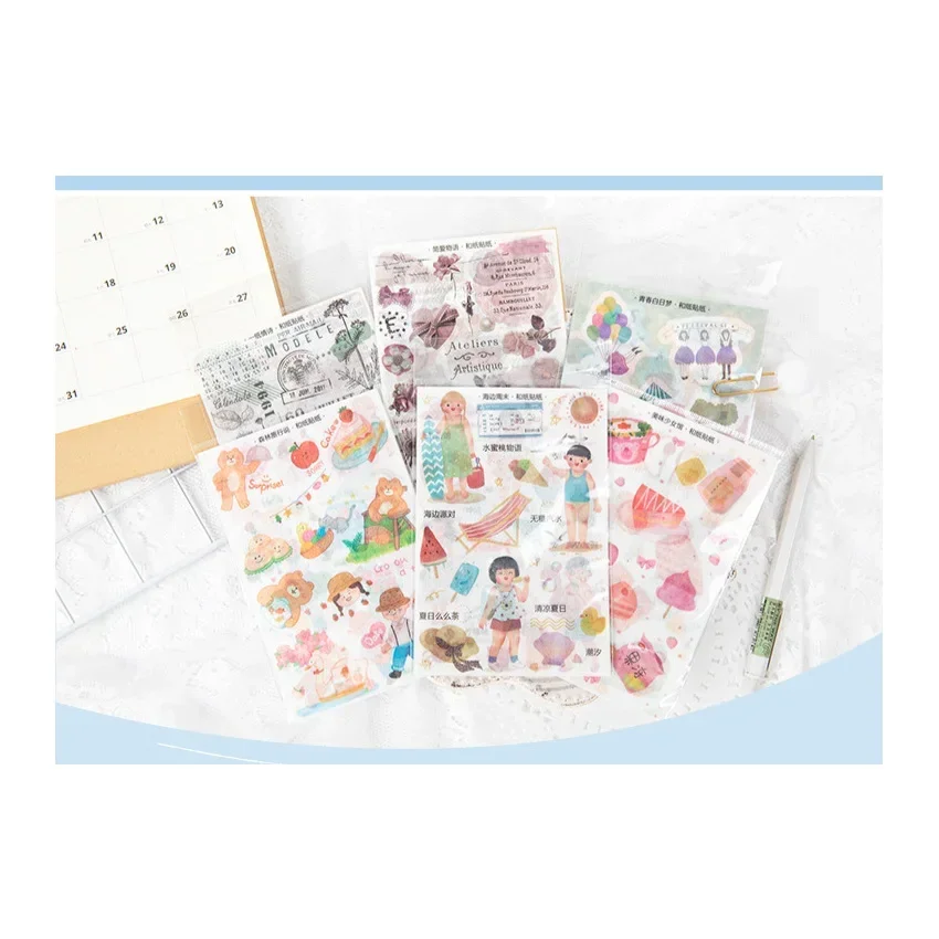 3pcs Vintage Romantic Sticker Personality sticker Decorative Sries Stickers  Diary Album Stick Label Scrapbooking literary