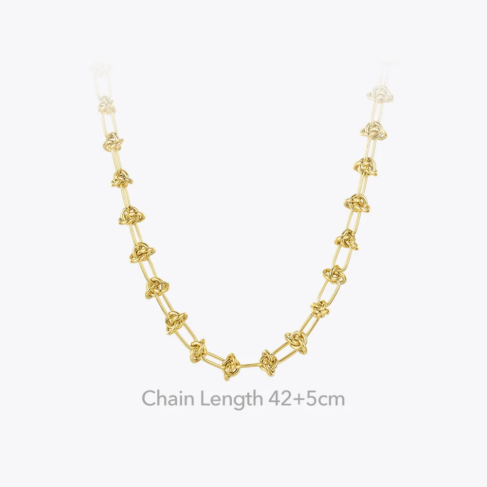 ENFASHION Punk Knot Choker Necklaces For Women Gold Color Stainless Steel Link Chain Necklace 2020 Holiday Fashion Jewelry P3120