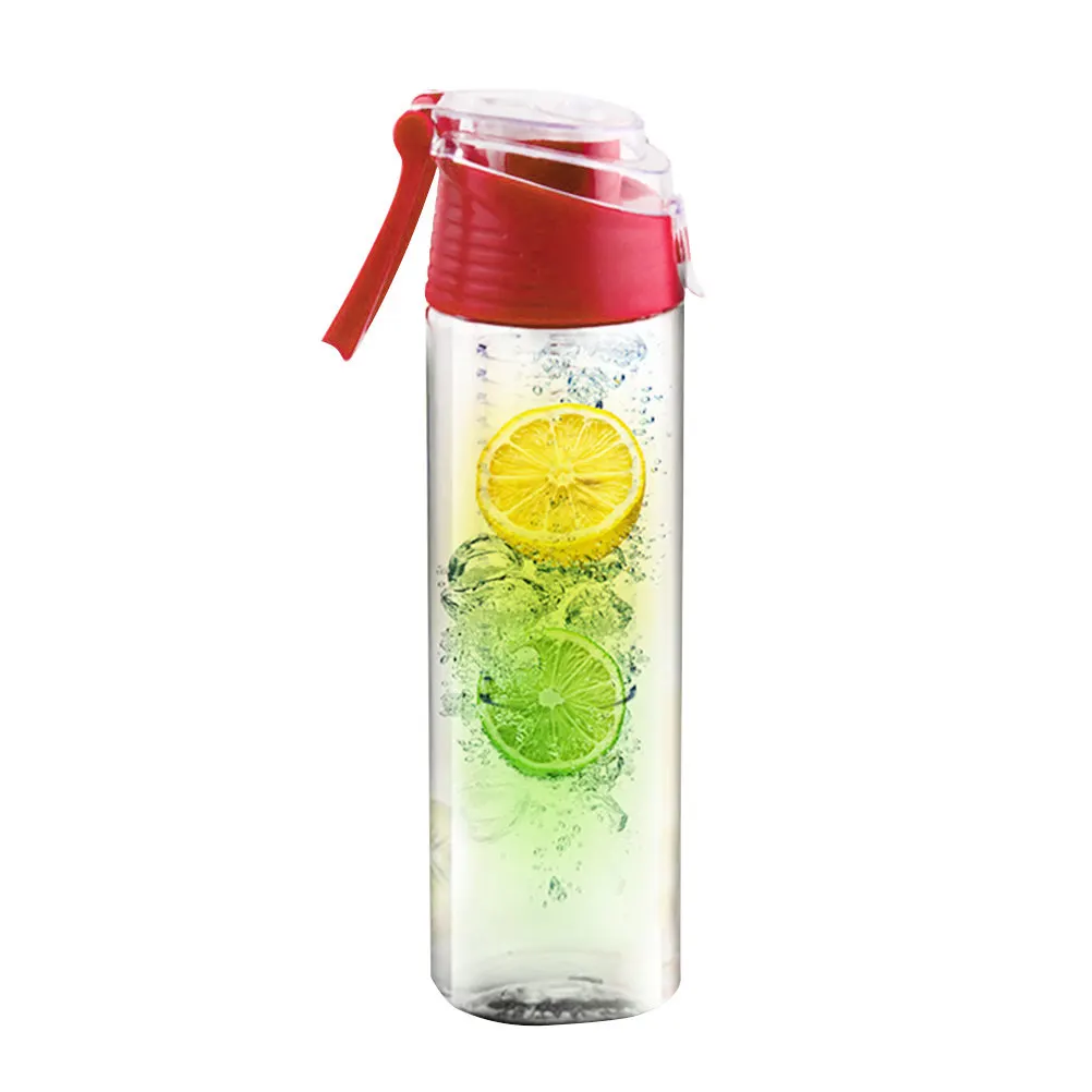 Red Fruit Infuser Water Bottle Outdoor Sports Hiking Traveling Camping Premium Plastic Portable Infuser Bottle