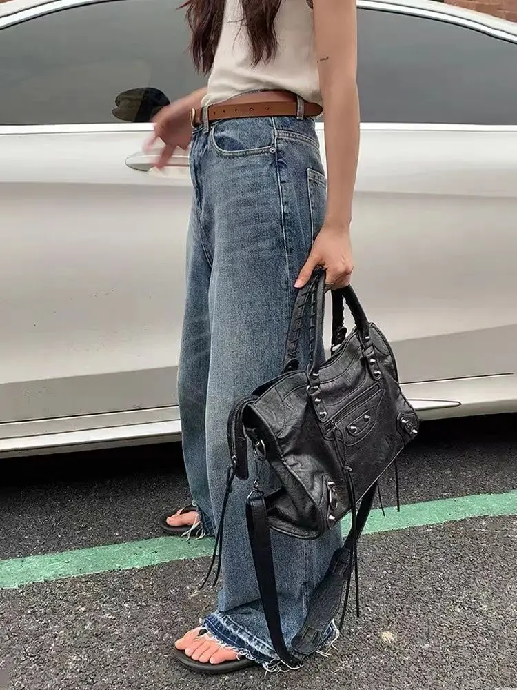 2026 Fashion Motorcycle Bag Women's City Tote Bag Y2k Classic Street Fashion Shoulder Pu Leather Crossbody Tote Bag