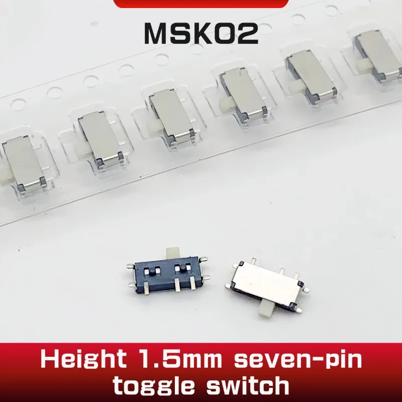 20PCS 7 Pin Mini Slide Switch On-OFF 2Position Micro Slide Toggle Switch 1P2T H=1.5MM Miniature Horizontal Slide Switch SMD