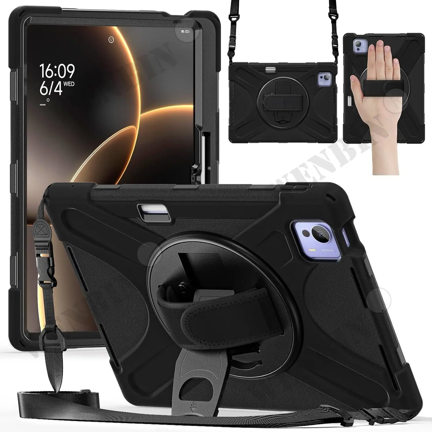 Case For Xiaomi Pad 7 Ultra Tablet Heavy Duty Shockproof Protective Rotating Stand Hand Strap Pen Holder Coqeu Fundas