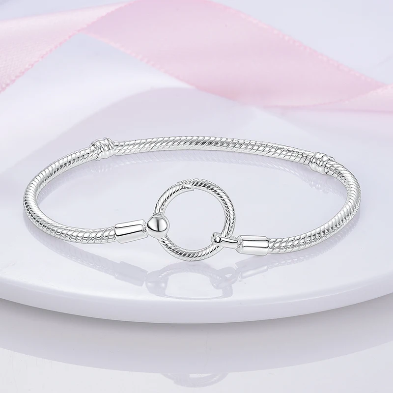 2022 الساخن العصرية فام سوار 925 لحظات الفضة القلب إغلاق ثعبان سلسلة سوار للنساء أساور Mujer صنع المجوهرات #5