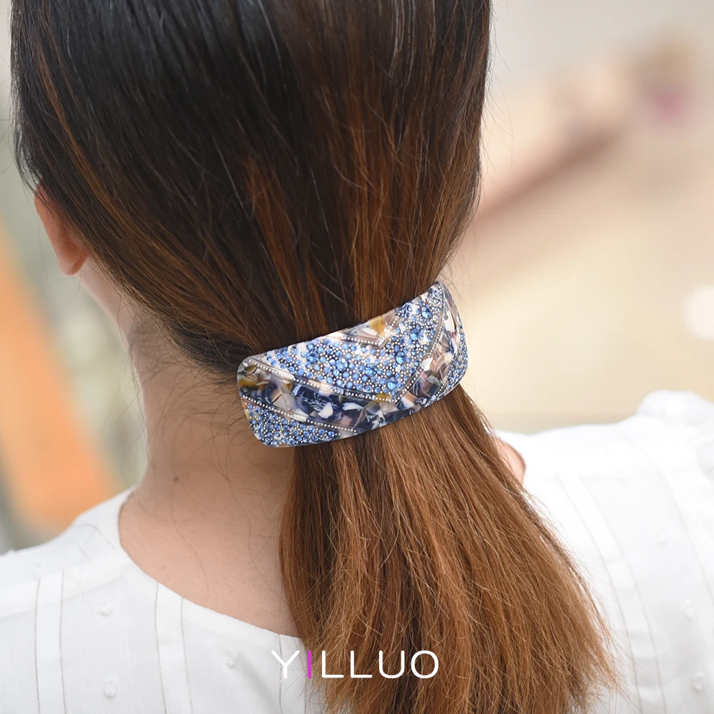 Women Headwear Large Size Rhinestone Hair Clip Ponytail Clamp Fashion Hair Barrette Cute Hair Accessories For Women
