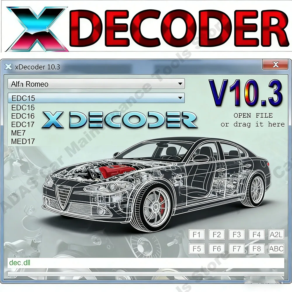 Latest Xdecoder 10.3 OBD2 Scanner with Keygen DTC Remover Crack DTC OFF Delete Software Full Version for Car EDC15 EDC16 EDC17