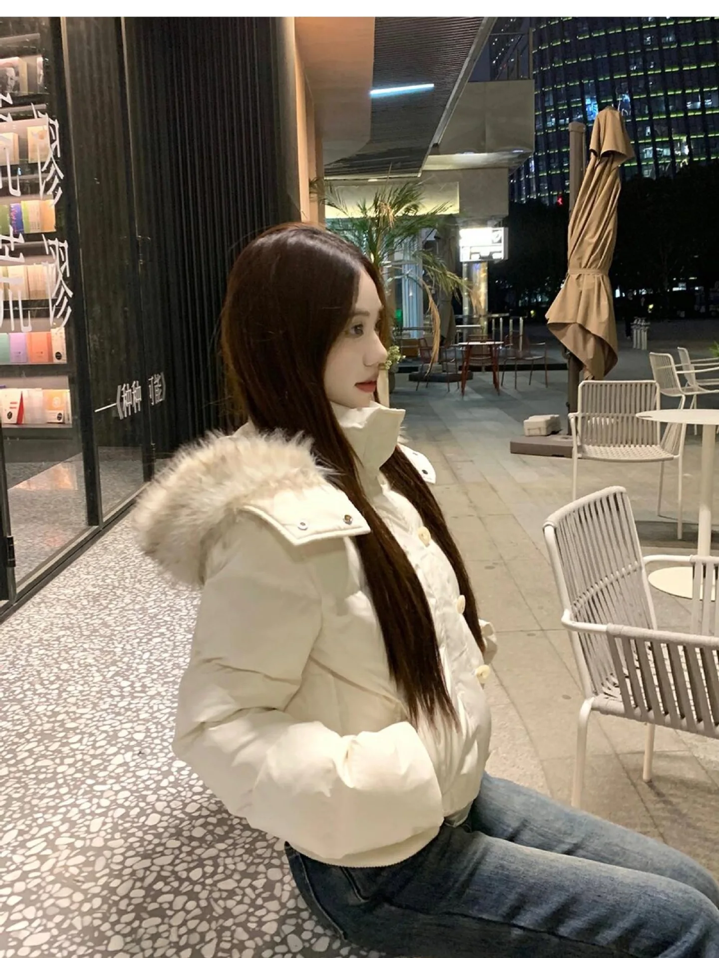 Korean Large Fur Collar Short Padded Jacket Women 2026 Winter New Thick Hooded Parkas Women Retro Zipper Button Puffer Jackets