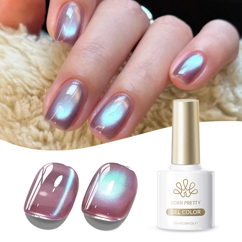 BORN PRETTY 10 ml Braun Lila Schwarz Rot Katze Magnetischer Gelpoliermittel Maniküre Soak Off UV Gel Nail Art Lack Autunm Winternägel