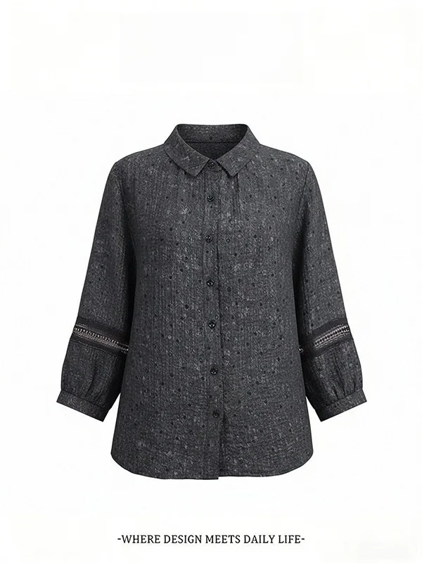 

Retro Style Long Sleeve Collared Shirt for Women Fashionable Versatile Design Spring Autumn New Arrival Comfortable Breathable