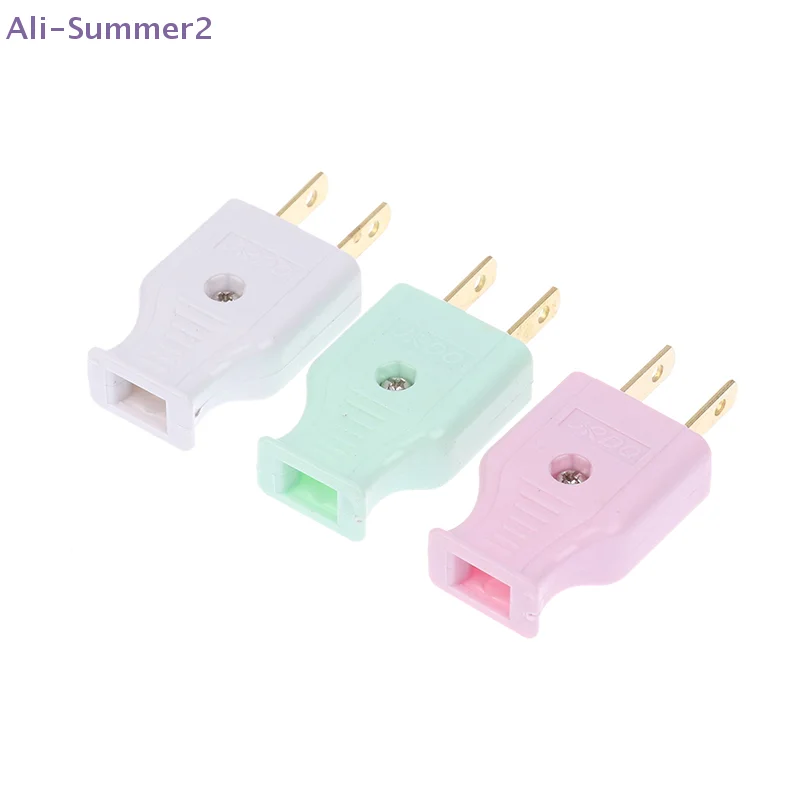 {Summer2} 5/10PCS Male Electrical Rewire Socket Plug 10A US Assemble Wiring Plug Adapter America 2Pole Power Cord Connector