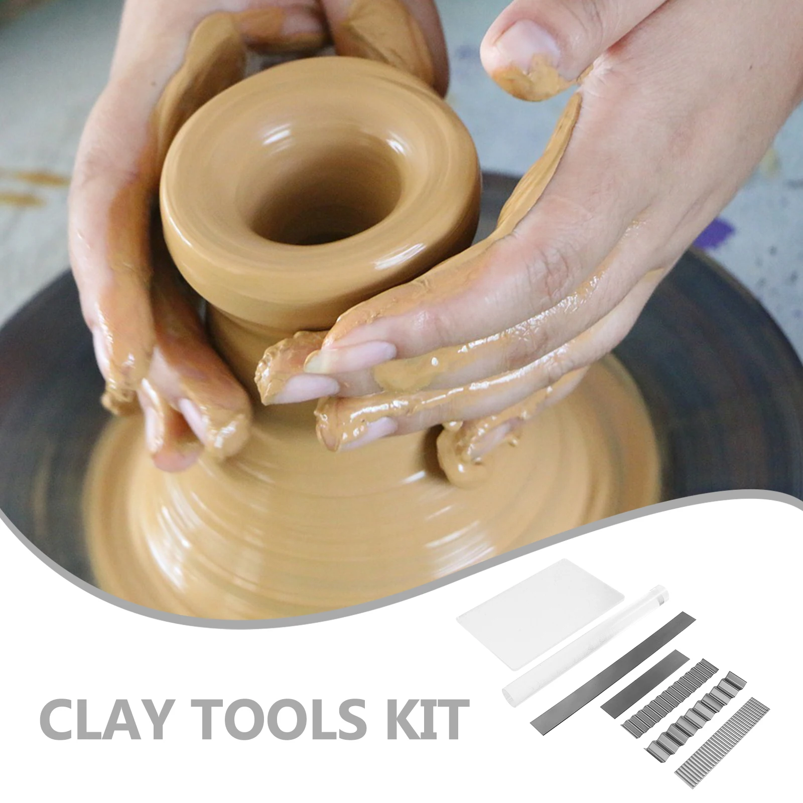 

9Pcs Clay Sculpting Tools Kit Durable Pottery Carving Kit Polymer Clay Craft Tools Wave Blade Carving Cutter DIY Manual Cutter