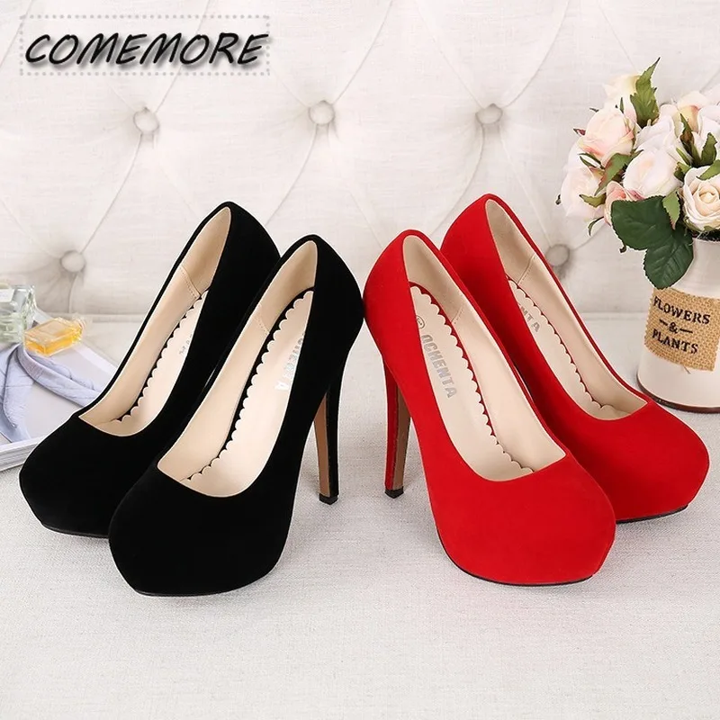 Super High Heel Women\'s Shoes Waterproof Platform Shoes Nightclub Fine with Sexy Spring Large Size High Heel Wedding Shoes 35-46