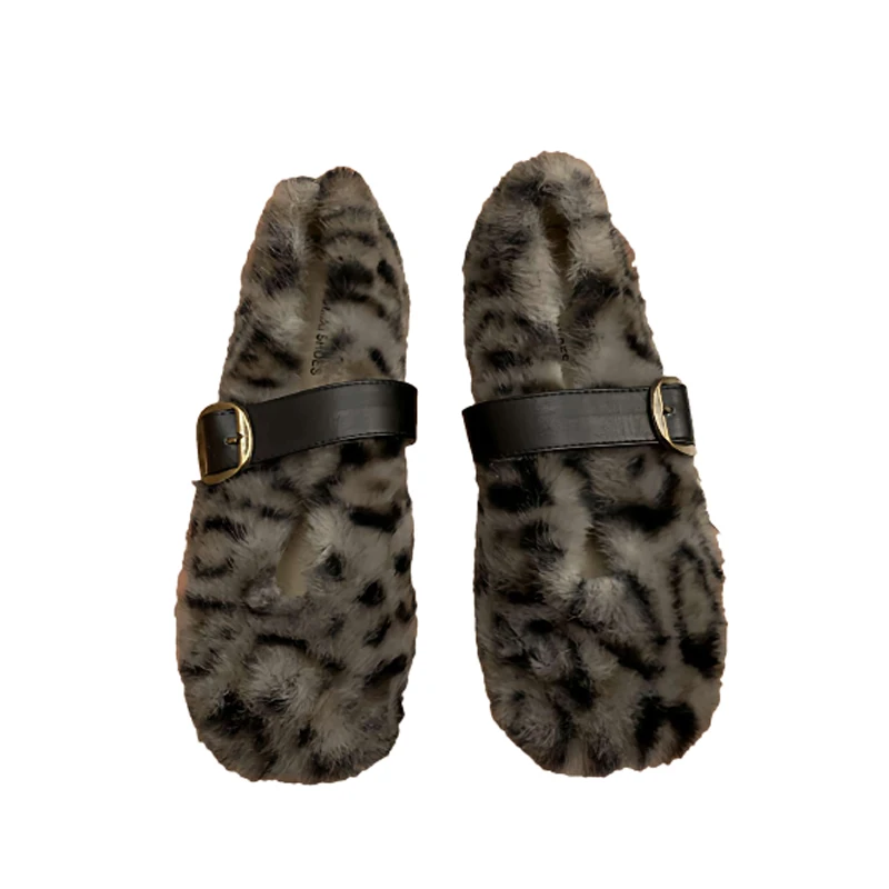 ليوبارد الفراء النساء أحذية الشقق أحذية خفيفة بدون كعب عادية قصيرة أفخم حذاء رياضة 2025 الشتاء الاتجاه أحذية رياضية دافئة المشي Mujer Zapatos #6