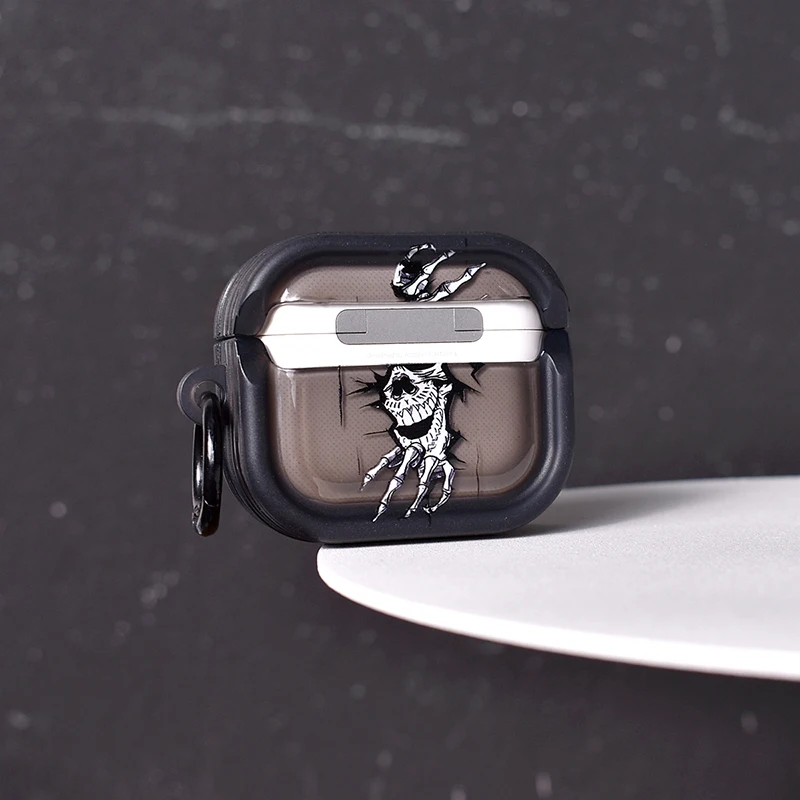 حافظة جمجمة لهاتف ابل ايربودز برو 3 1st 2nd 3rd غطاء الجيل لـ Airpods 4 2 Gen New Air Pods غطاء حماية