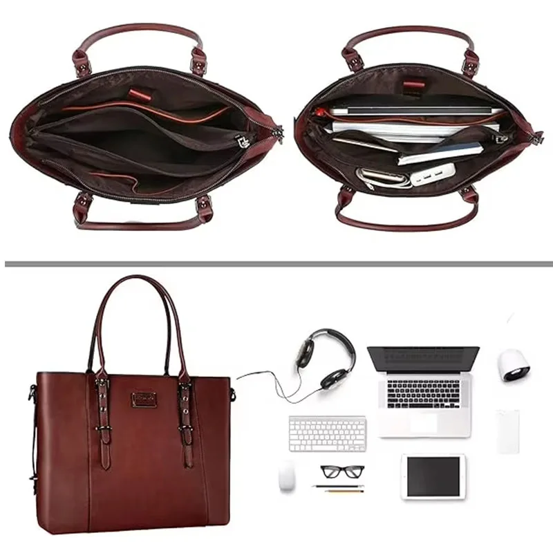 กระเป๋าใส่แล็ปท็อปหนัง PU สำหรับ MacBook Air Pro 15 15.6 16 17 17.3 นิ้ว M4 M3 M2 M1 A2941 A2780 Mac HP Acer Surface Book สำหรับผู้หญิง