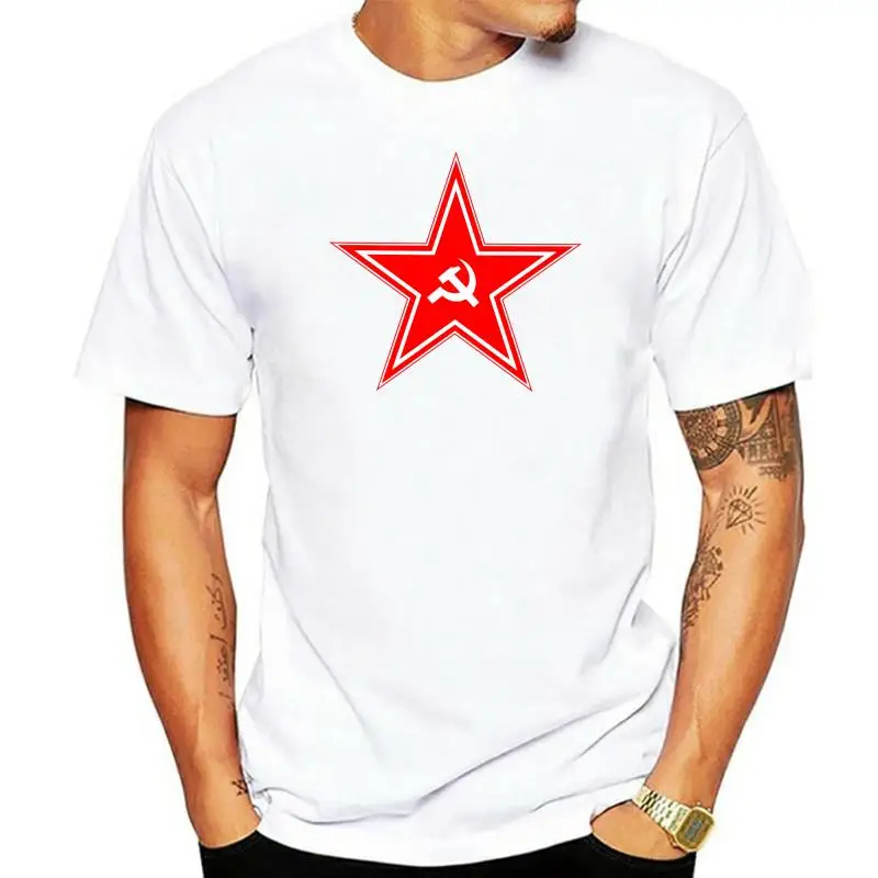 2022 Hot Sale Summer Style RUSSIAN RED STAR HAMMER AND SICKLE GRAPHIC HIGH QUALITY FULL COLOUR T SHIRT Tee shirt