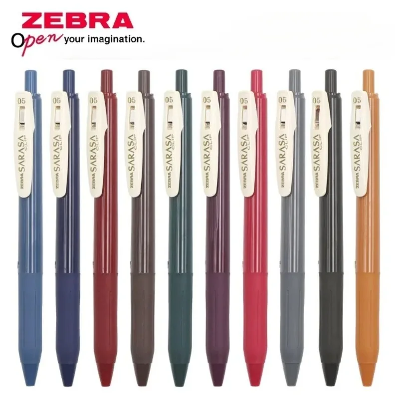 Canetas japonesas zebra jj15, canetas retrô em gel sarasa, caneta neutra, caneta esferográfica vintage para escola, escritório, papelaria