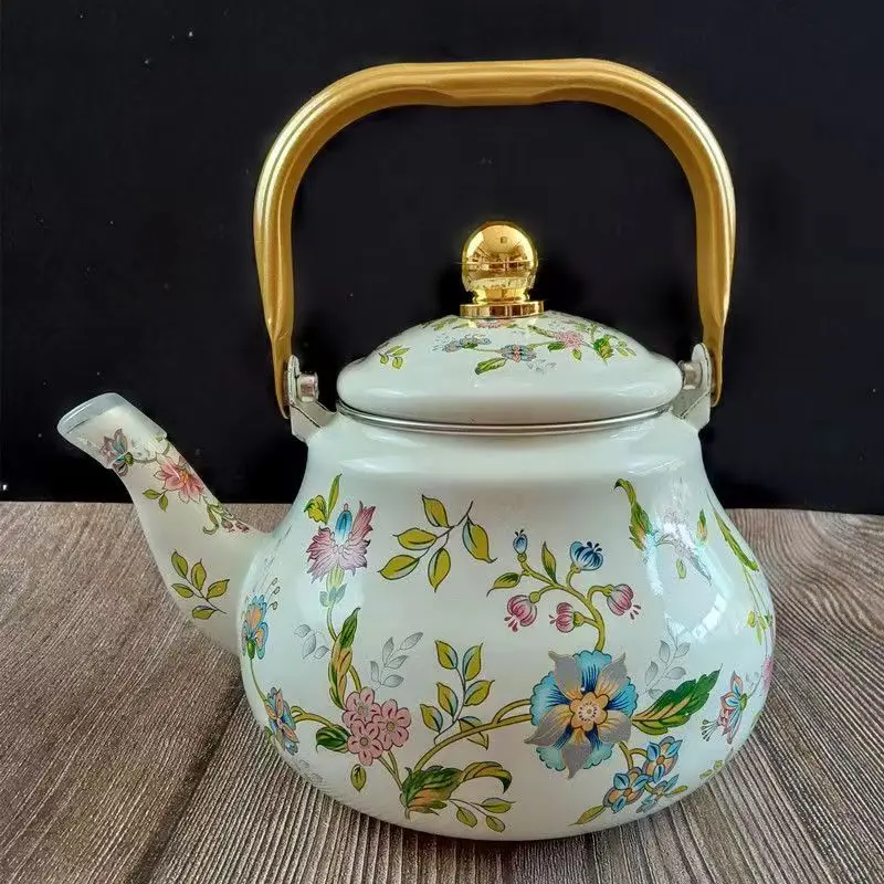 

1.5L Enamel Enamel Teapot Boiling Kettle Cold Water Teapot Open Flame Induction Stoves Electric Pottery Stoves Universal