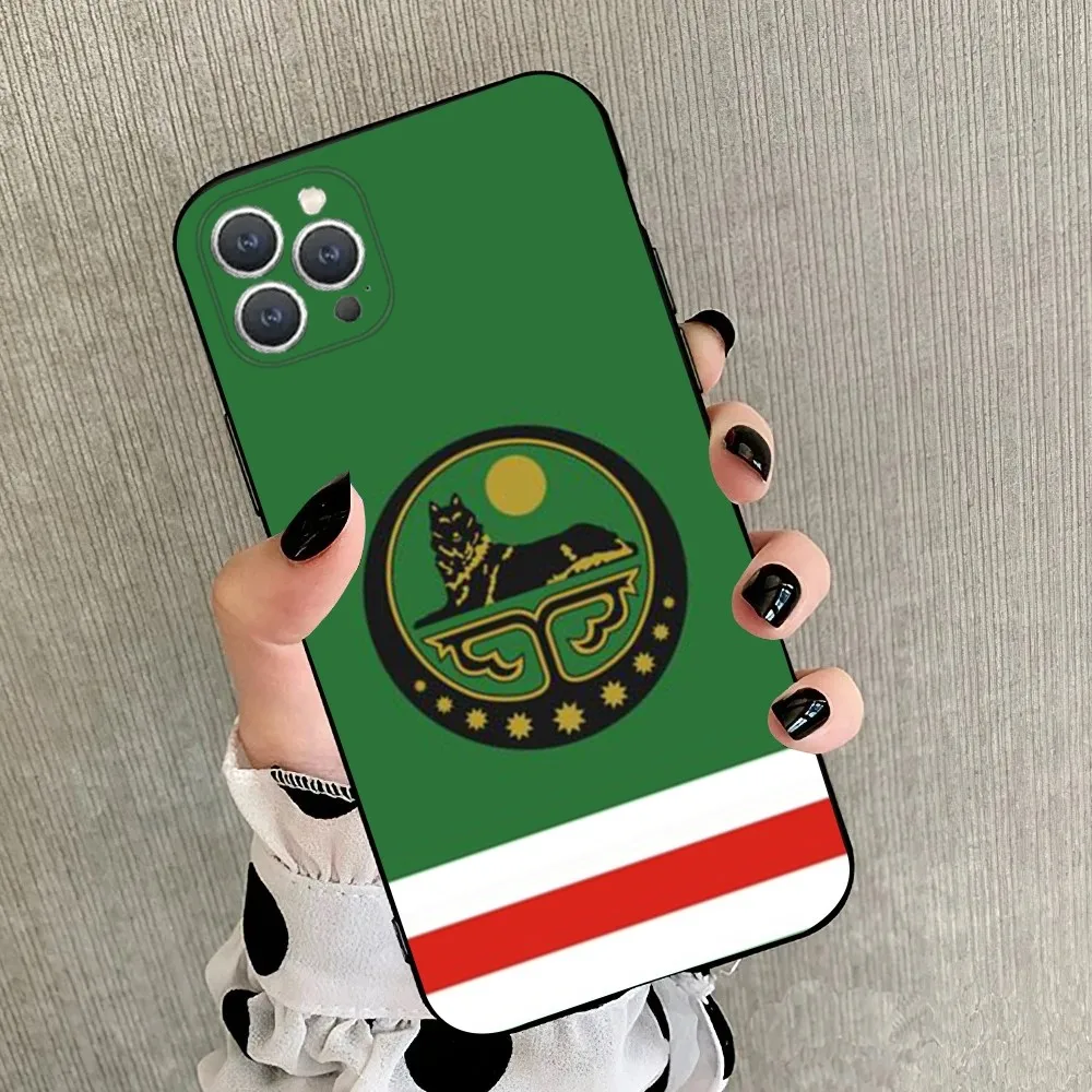 Chechen Coat Of Arms   Phone Case For iPhone 15,14,13,12,11,Plus,Pro Max,XS,X,XR,SE,Mini,8,7 Soft Silicone Black Cover