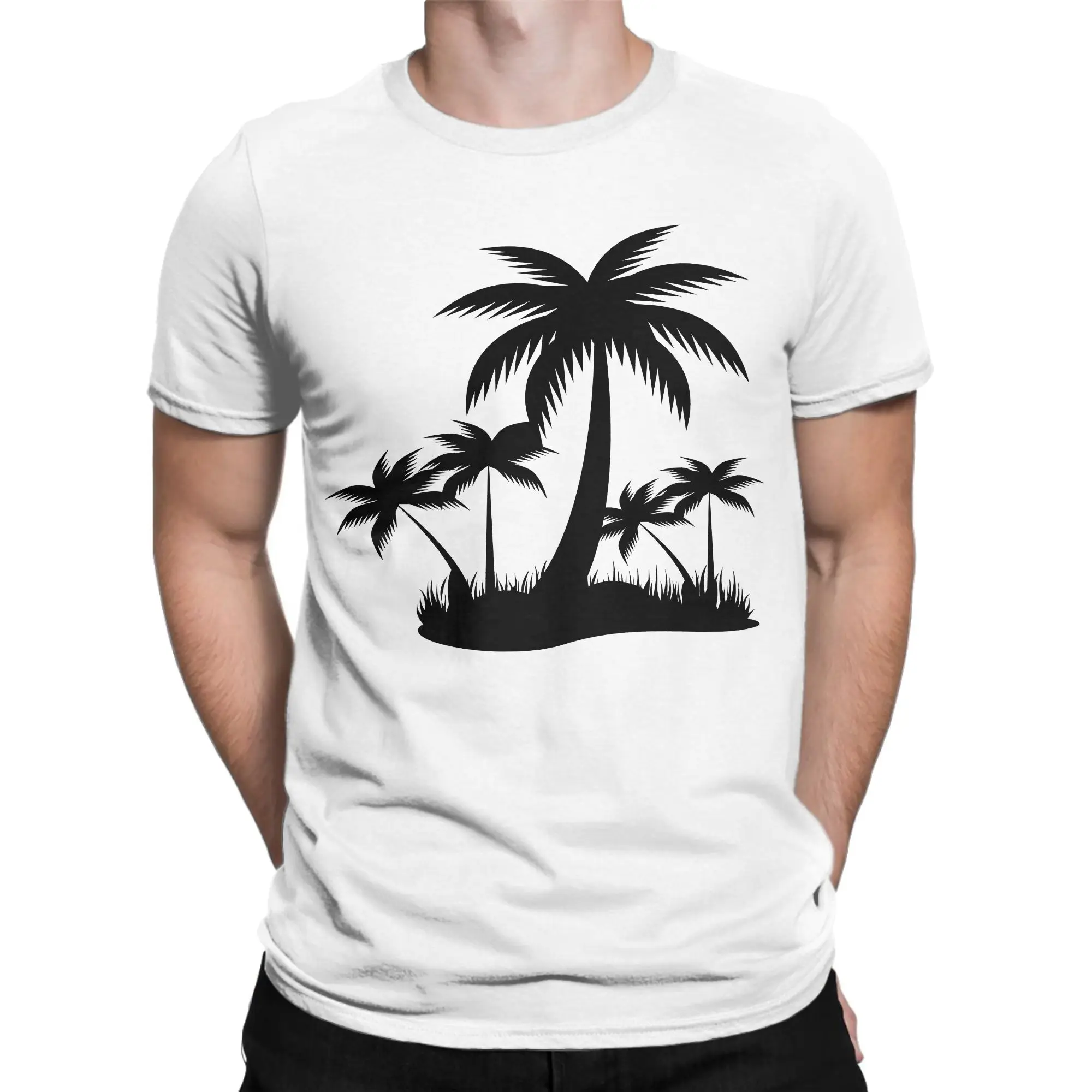 

Funny Palm Tree T-Shirt Men Round Collar Cotton T Shirts Short Sleeve Tee Shirt 6XL Clothes