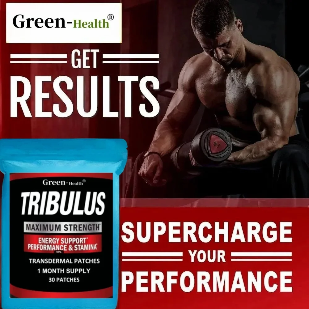 Tribulus Terrestris Extract Transdermal Patches Energy Booster With Estrogen Blocker 30 Patches One Month Supply