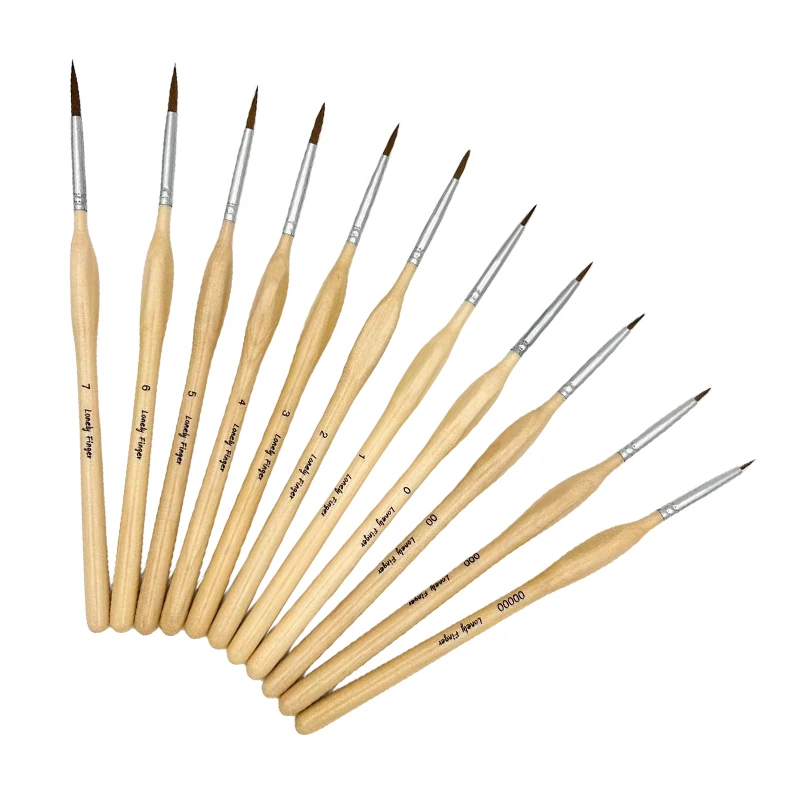 11pcs Micro Detail Paint Brush Set Triangular Grip Handles Miniature Art Brushes Small Fine Tip Paintbrushes For Watercolor