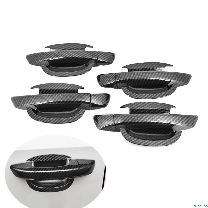 New Carbon Fiber Chrome Car Side Door Handle Cover Bowl Trim for Volkswagen VW Golf 6 MK6 Skoda SUPERB 2009 2010 2011 2012 2013